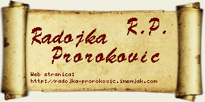 Radojka Proroković vizit kartica